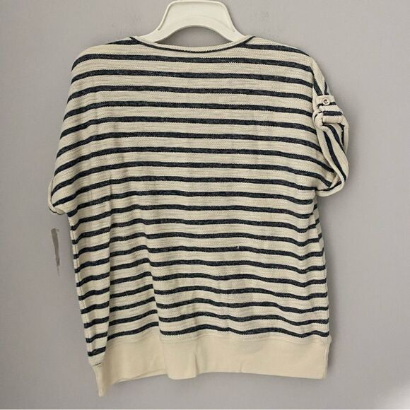 Style & Co. The Essential Sweatshirt Short Sleeve Striped size PL - Picture 3 of 3